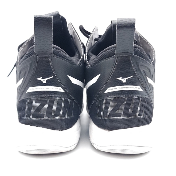 Mizuno Mens 15 Wave Momentum 2 Mid Volleyball Sneakers Black Lace Up Shoes